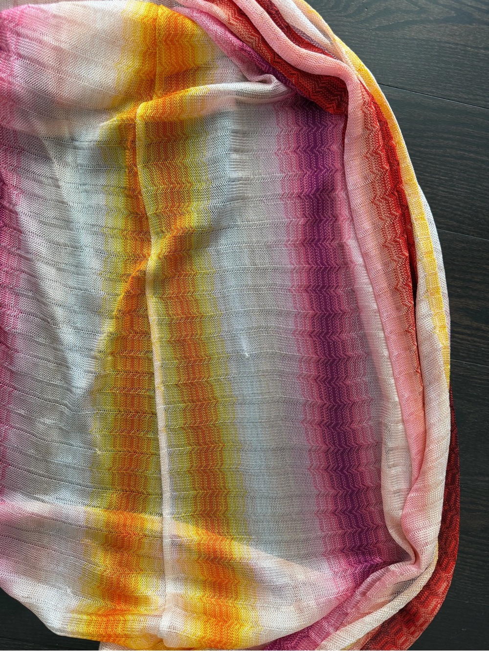 Missoni Mare Pink and Yellow Multicolor Sheer Beach Cover Up - Picture 7 of 8